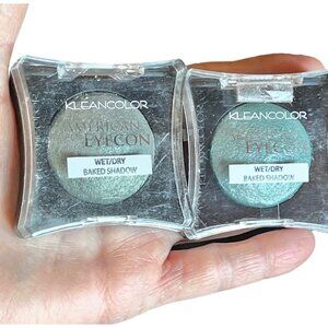 Kleancolor American Eyecon Wet/Dry Baked Eyeshadow Set Teal & Moss 4.5g Each